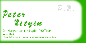 peter mityin business card